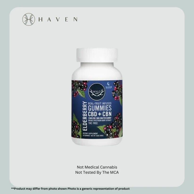 5:1 Elderberry 500mg CBD: 100mg CBN (20pk Gummies) | Wyld CBD