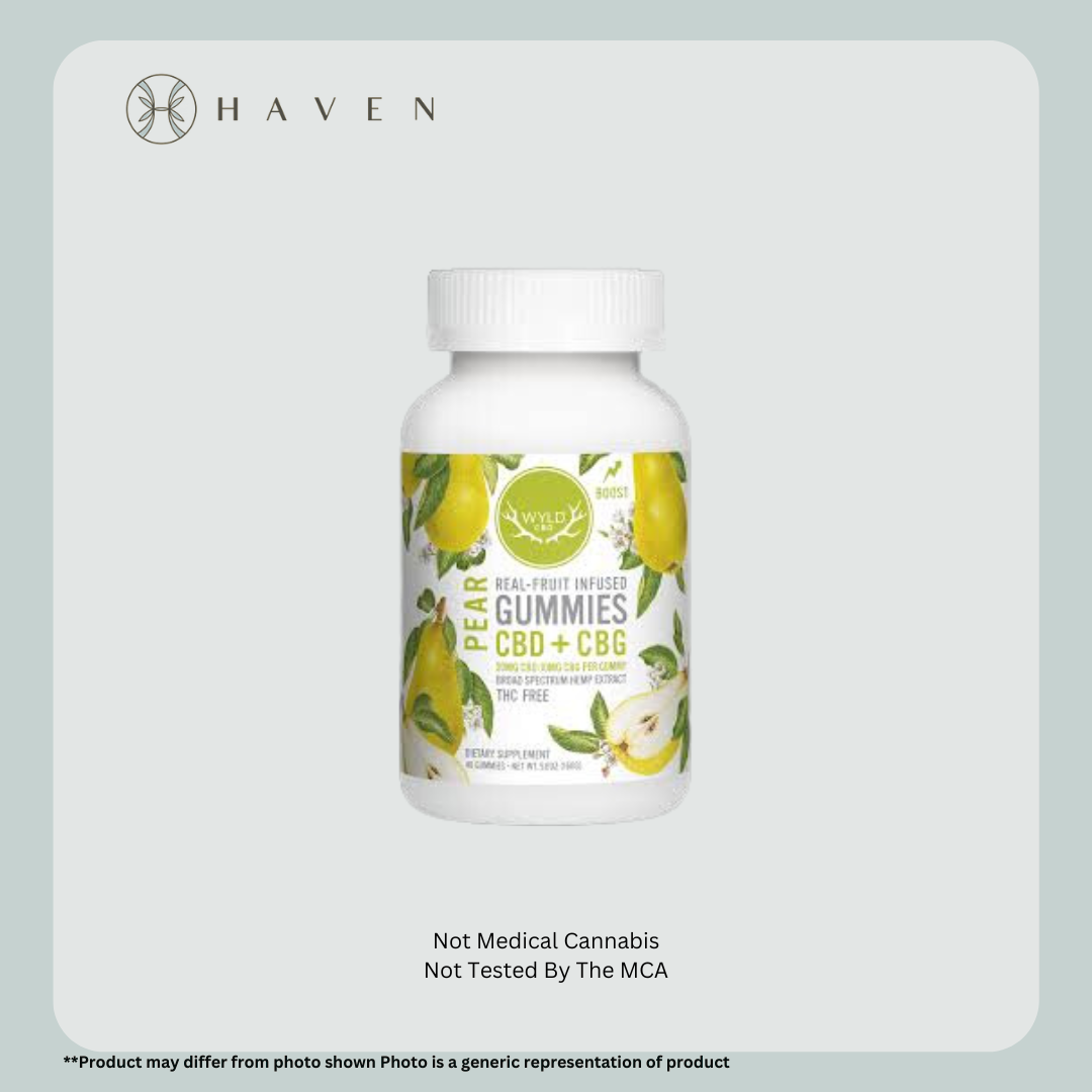 2:1 Pear 200mgCBD:100mgCBG (10pk gummies) | Wyld CBD