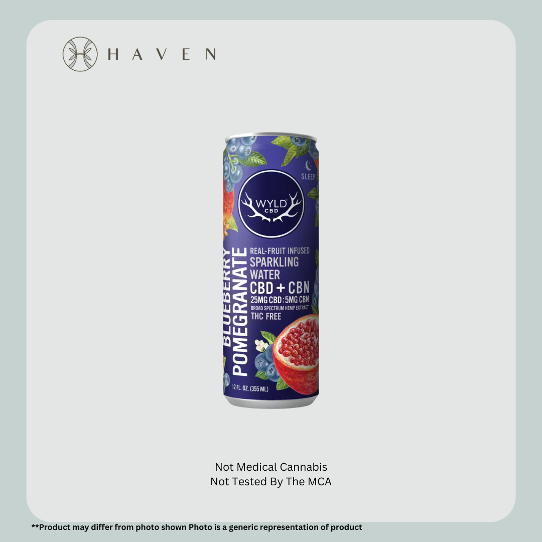 25mgCBD:5mgCBN Blueberry Pomegranate Sparkling Water | Wyld CBD