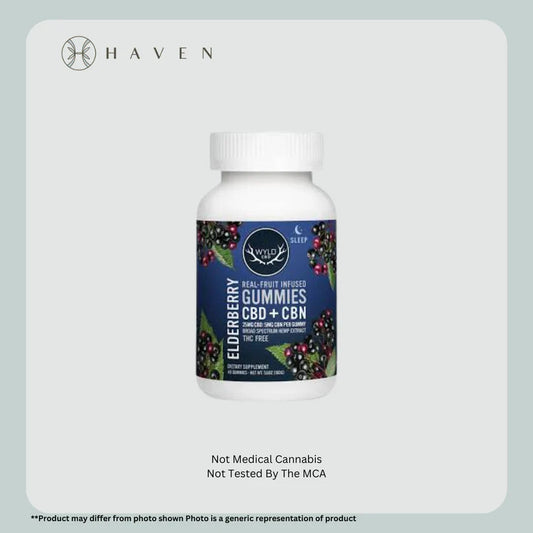 5:1 Elderberry 500mg CBD: 100mg CBN (20pk Gummies) | Wyld CBD