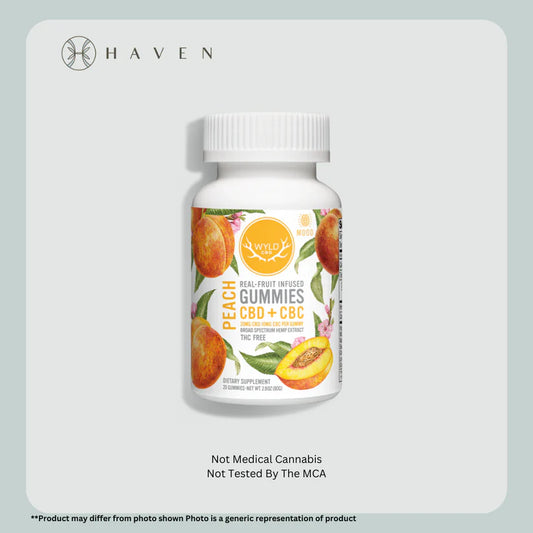 2:1 Peach 400mgCBD : 200mgCBC (20pk Gummies) | Wyld CBD